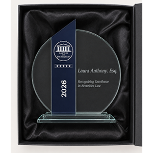 Lawyers of Distinction 2026 | Laura Anthony, Esq. | Recognizing Excellence in Securities Law
