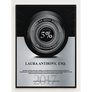 Top Five Percent 5% | America's Most Honored Professionals | Laura Anthony, Esq. | 2017