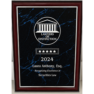 Lawyers of Distinction 2024 | Laura Anthony, Esq. | Recognizing Excellence in Securities Law