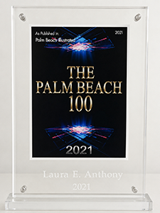 The Palm Beach 100 award 2021 | Laura E. Anthony | as published in Palm Beach Illustrated